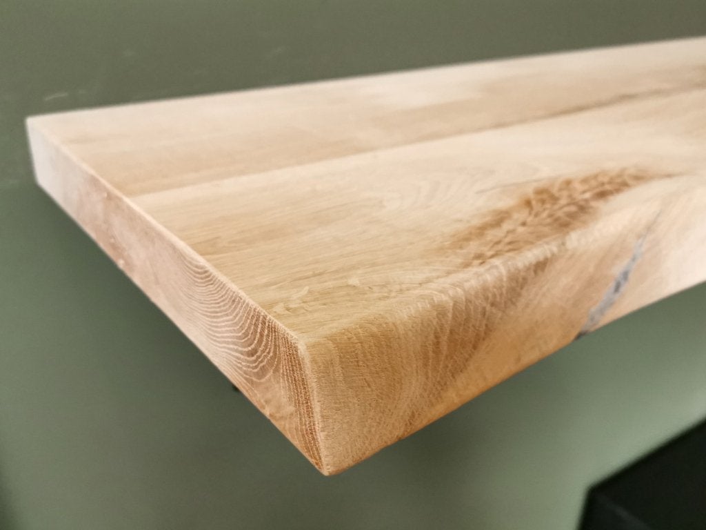 Wandplank - Massief eiken - Boomstam en recht, Niet ingevuld, Niet ingevuld, Nieuw, Ophalen of Verzenden