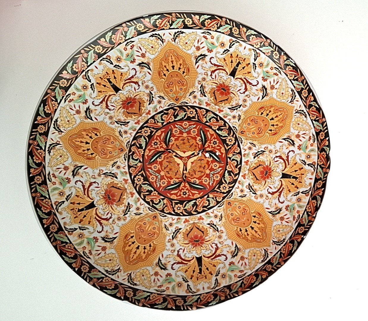 Grand plat décoratif oriental, Assiettes(s), Enlèvement ou Envoi, Comme neuf, Céramique