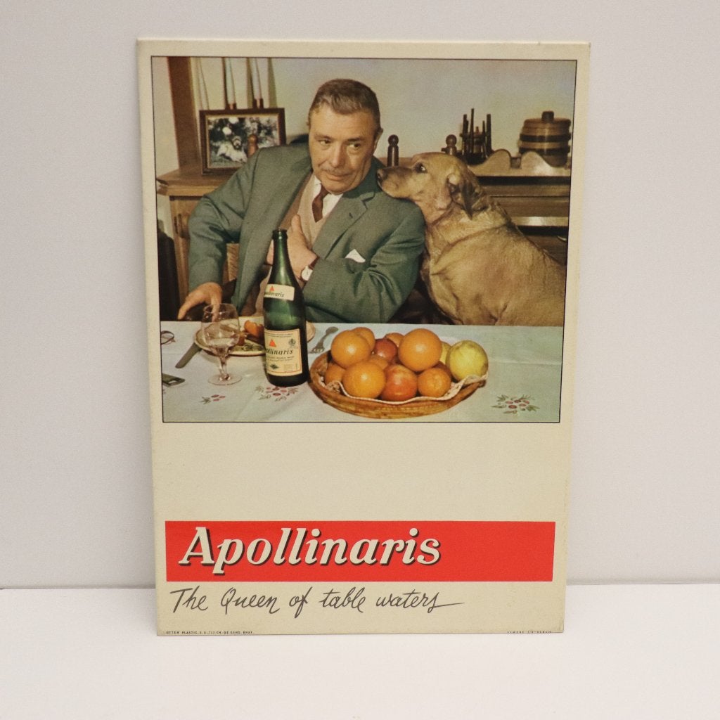 Vintage - Apollinaris water reclame Rob Otten 1967, Ophalen of Verzenden, Gebruikt, Reclamebord