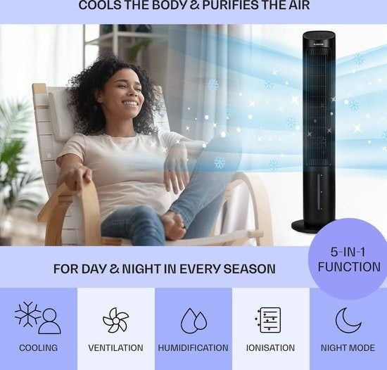Airconditioner, 5-in-1 Mobiele Luchtkoeler met Nachtmodus, Ophalen, Zo goed als nieuw, Koelen en Ontvochtigen, Afstandsbediening