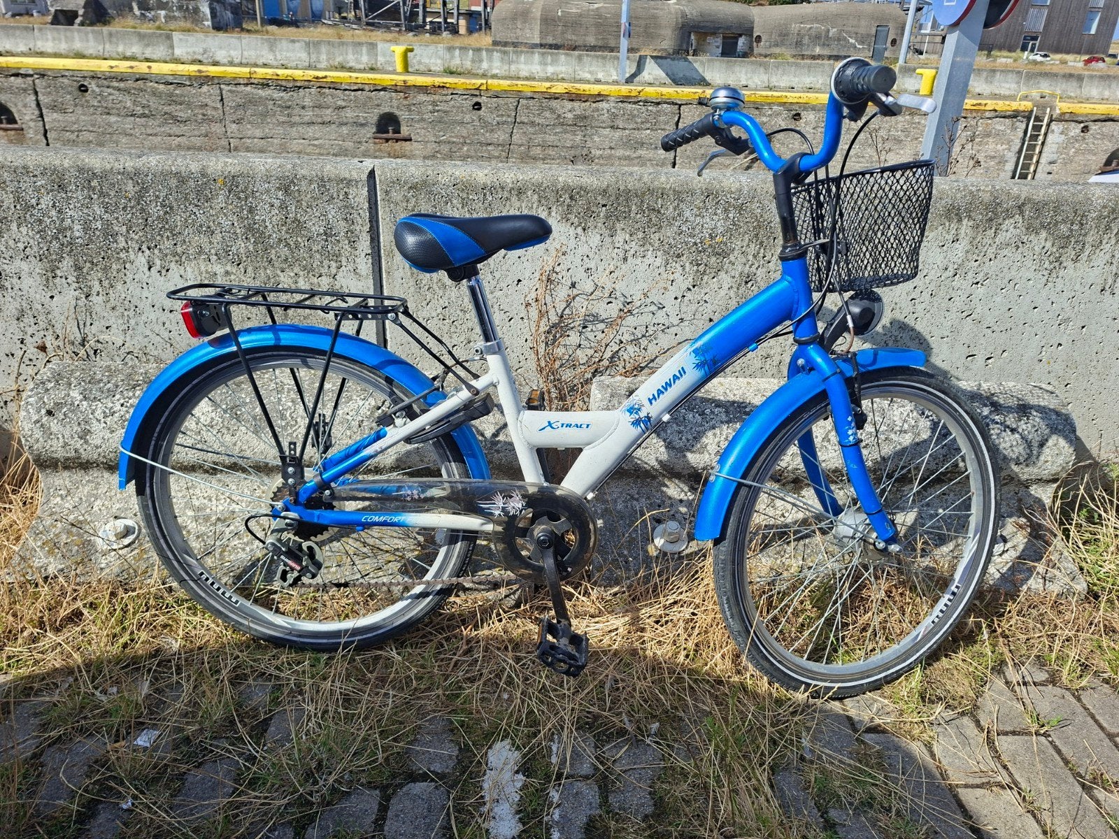 meisjesfiets 24inch, blauw wit, Fietsen en Brommers, Ophalen, Versnellingen