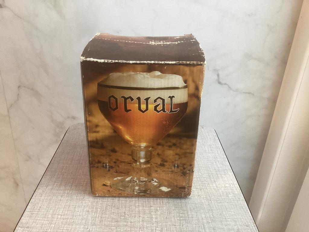 Orval glas in kartonnen verpakking., Ophalen of Verzenden, Zo goed als nieuw