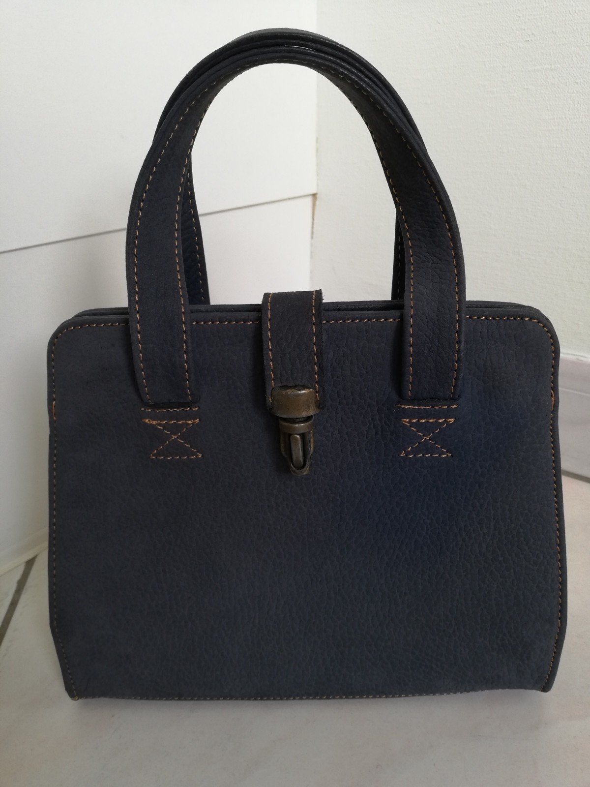 Sac à main en nubuck bleu Catalina De Indias, Enlèvement ou Envoi, Bleu, Sac à main