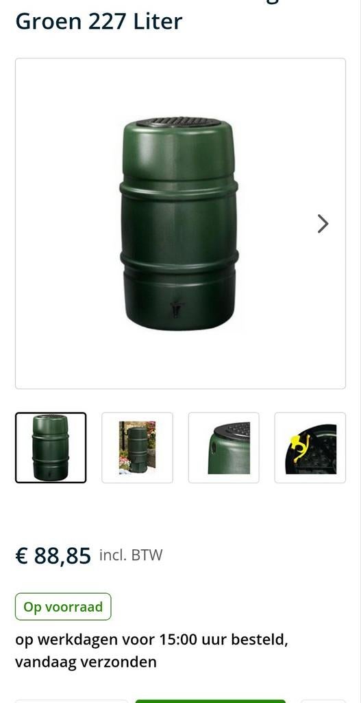 Regenwater ton 227Liter, Tuin en Terras, Regentonnen, Ophalen