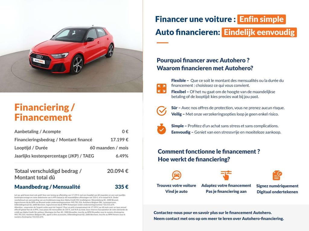 Audi A1 30 TFSI S Line (bj 2020, automaat), Auto's, Lichtsensor, 1200 kg, 116 pk, https://public.car-pass.be/vhr/de4540e5-b781-4407-912b-720c6123d445