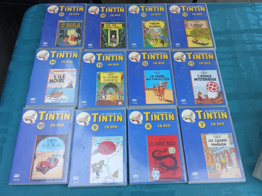 Super Lot DVD Tintin  asser propre 2 eu pièce, Verzamelen, Ophalen, Kuifje, Gebruikt, Overige typen