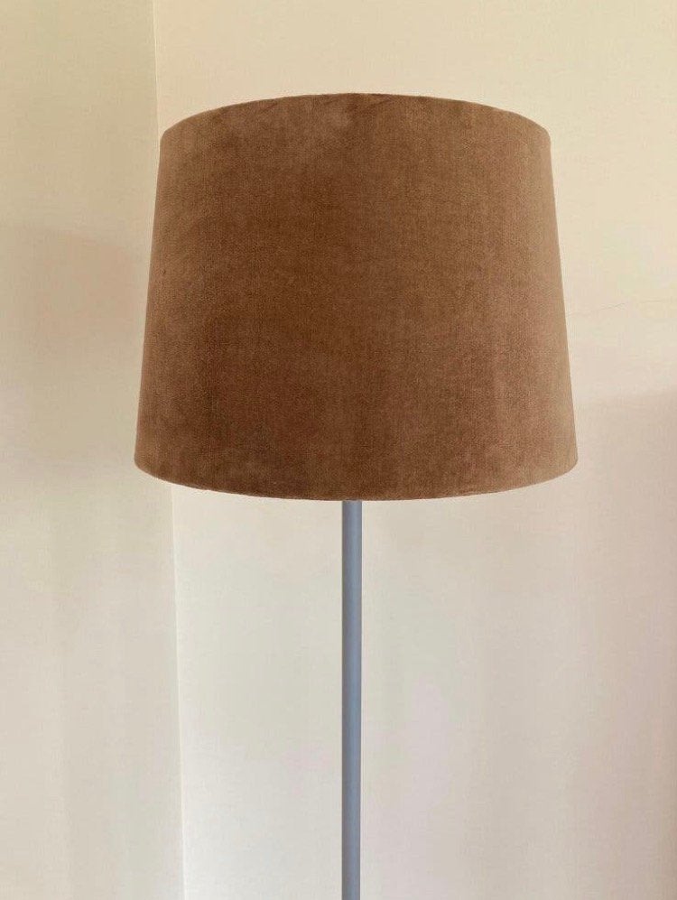 Lampenkap 42 cm bruin velours, Huis en Inrichting, Ophalen, Bruin, Rond, Zo goed als nieuw