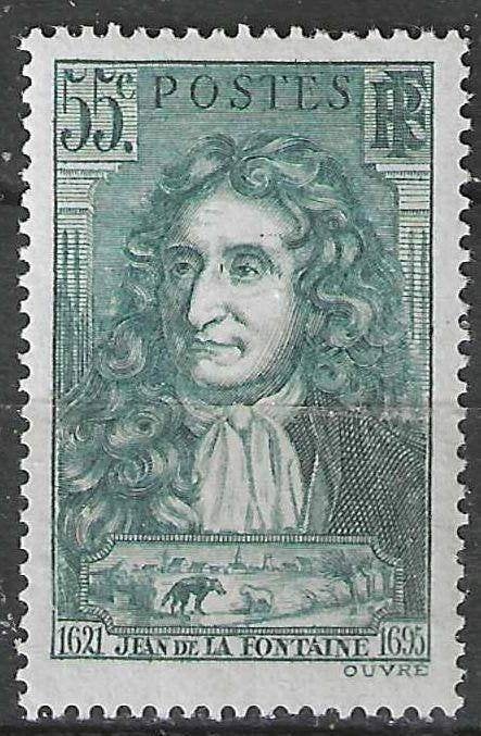 Francia 1938 - Yvert 397 - Jean de la Fontaine (PF), Envoi, Non oblitéré