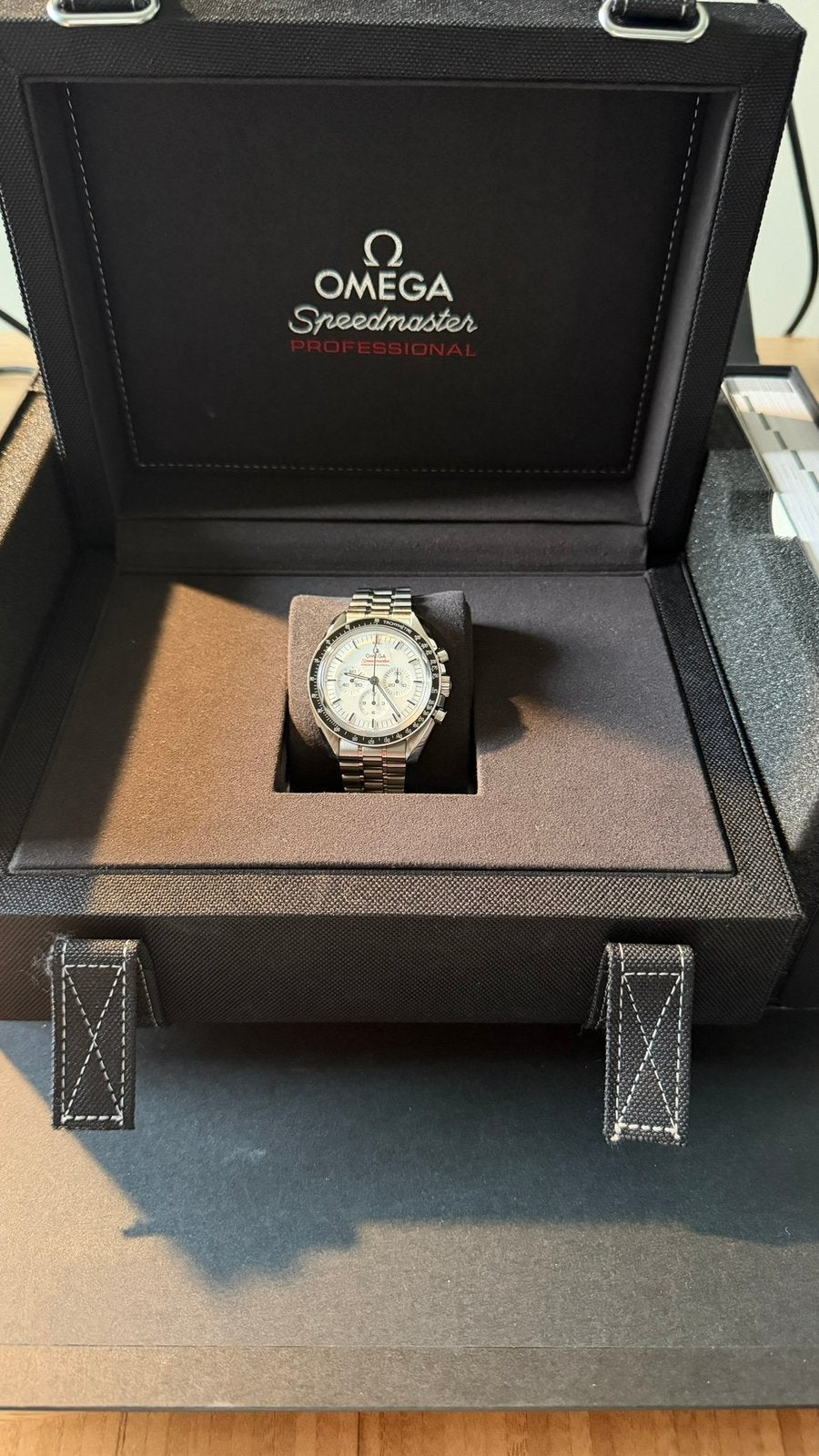 Omega Speedmaster Professional WIT full set, Ophalen of Verzenden, Zo goed als nieuw, Omega