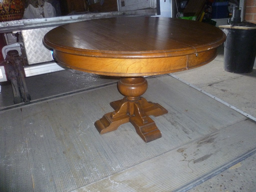 MOOIE OUDE MASSIEF EIKEN  VERLENGBARE RONDE TAFEL, Ophalen