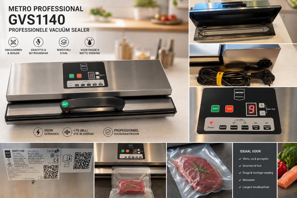 Professionele Vacuum Sealer Metro GVS1140 inox, Huis en Inrichting, Overige Huis en Inrichting, Zo goed als nieuw, Ophalen