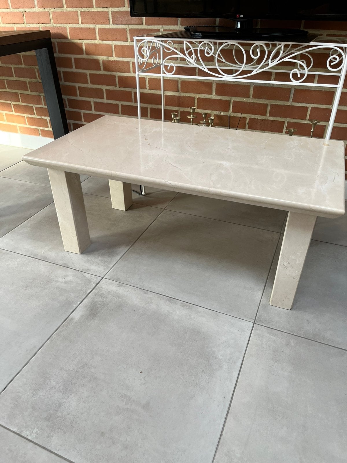Marmeren tafel  mooie staat 110 op 60 cm, Ophalen, Zo goed als nieuw