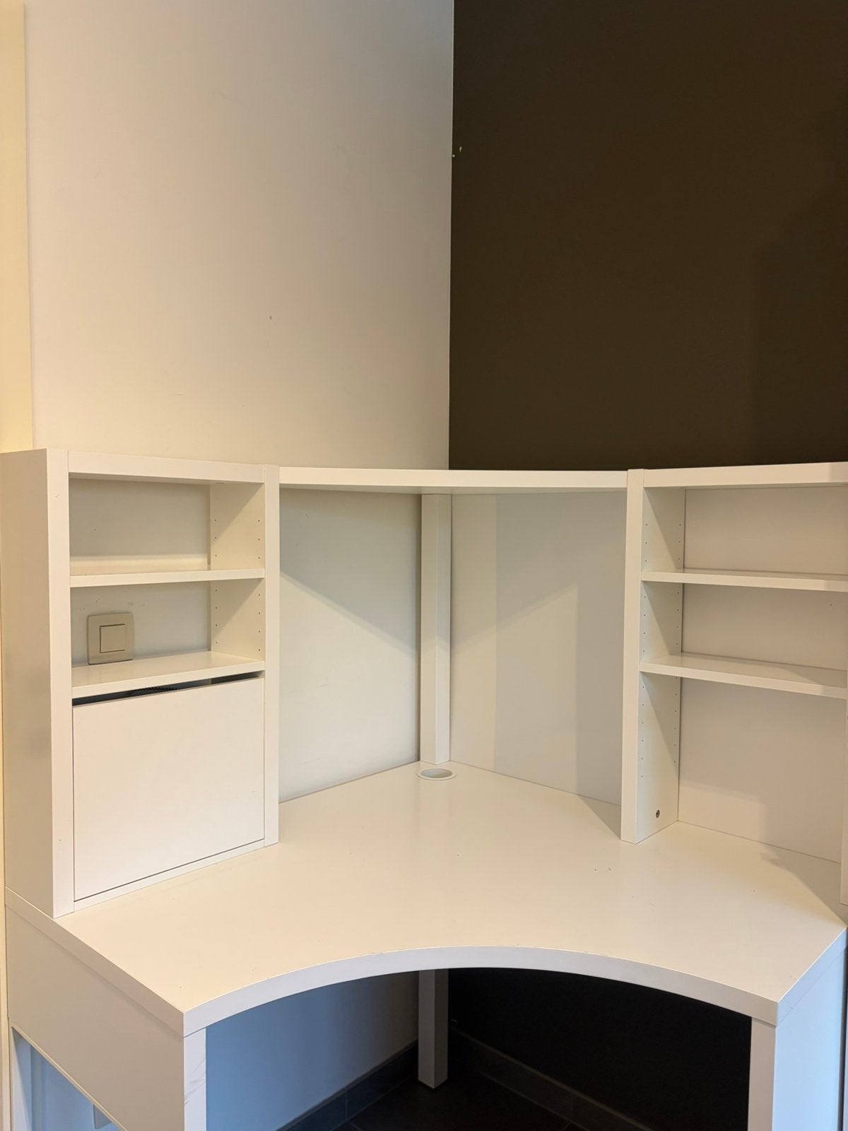 Bureau d'angle blanc, Scandinave, 100 cm, Utilisé, IKEA
