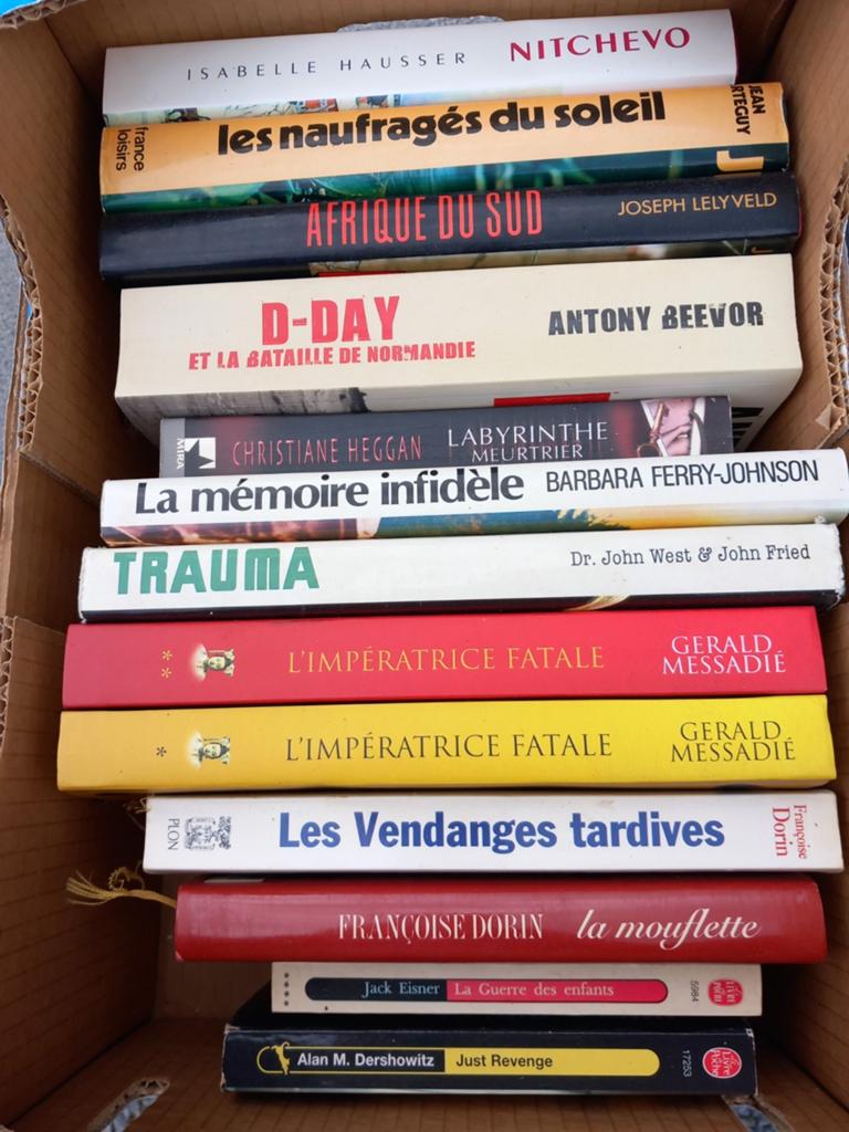A SAISIR. Caisse de livres/romans  en bon état, Enlèvement