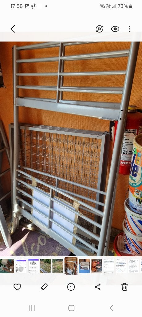 Lit superposé en metal avec sommiers, Maison & Meubles, 90 cm, Une personne, Enlèvement, Utilisé
