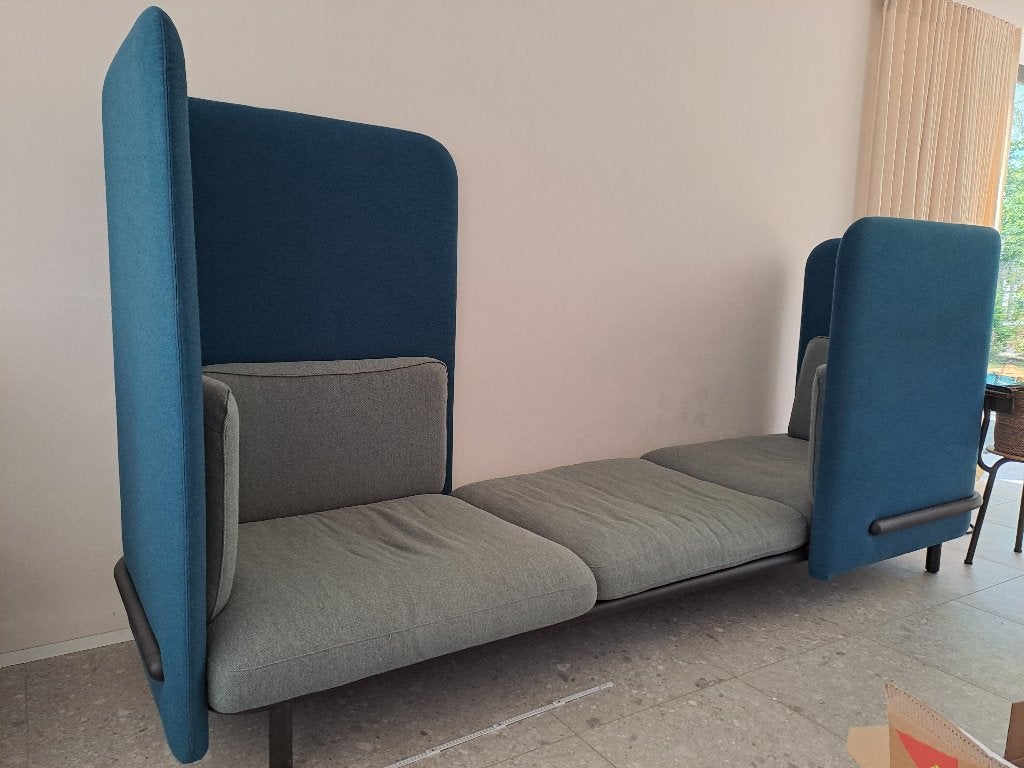 BuzziSpace akoestische zetel Buzzispark AG103, 3-zit, Trois personnes, Banc droit, Enlèvement, Utilisé