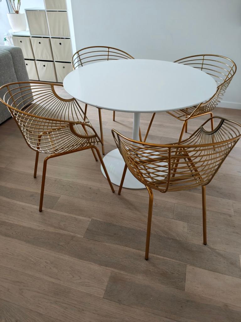 Design stoelen - 4 stuks in nieuwstaat, Ophalen, Metaal