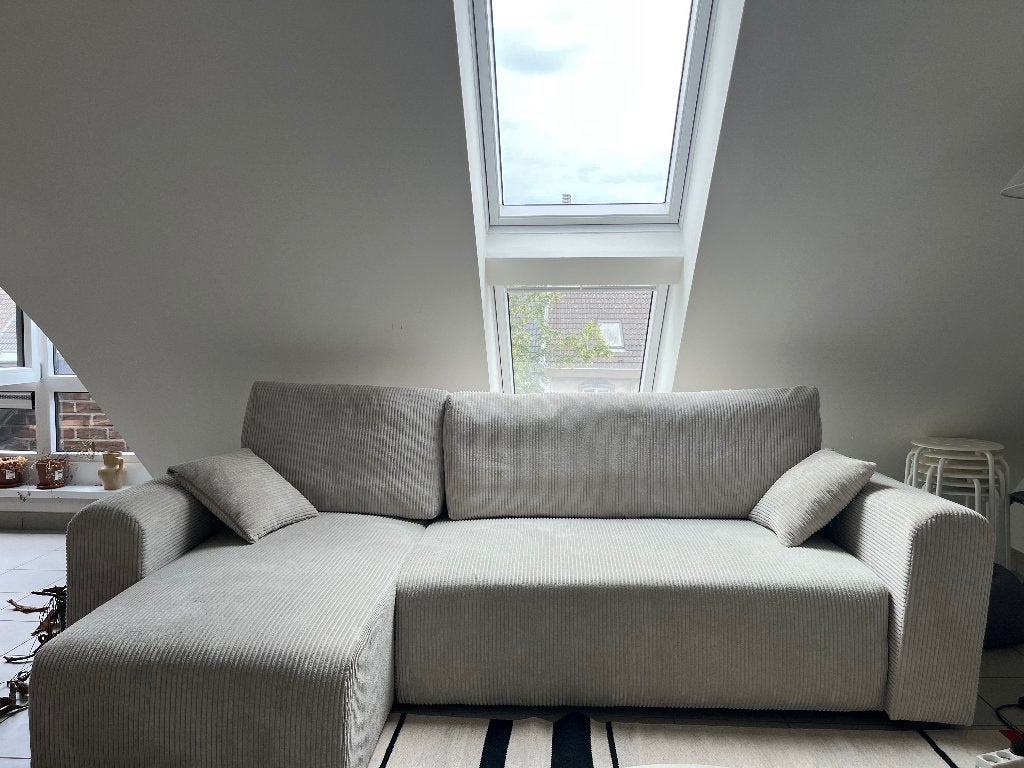Ribfluwelen zetel, Huis en Inrichting, Ophalen, Hoekbank, Driepersoons, 75 tot 100 cm