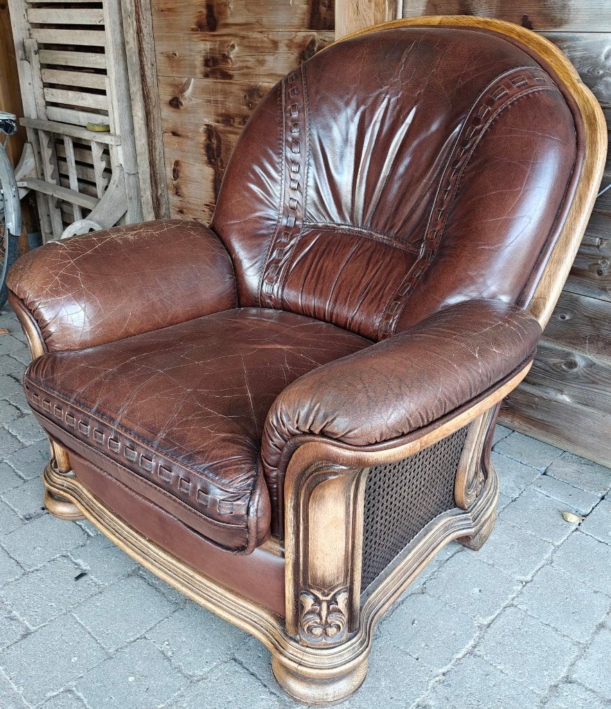 Fauteuil gratis op te halen, Ophalen, Gebruikt, Leer, 75 tot 100 cm