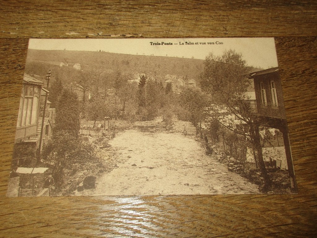 POSTKAART 1933 TROIS-PONTS LA SALM ET VUE VERS COO, Envoi, 1920 à 1940, Affranchie, Liège