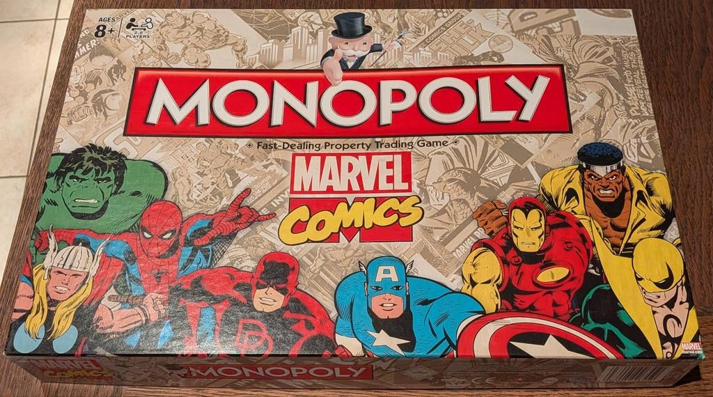 ZELDZAAM: Monopoly Marvel Comics (Retro Editie) – Compleet &, Cinq joueurs ou plus, Enlèvement, Comme neuf