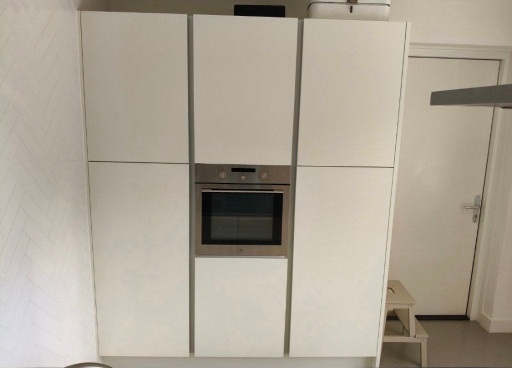 ✨BRUYNZEEL STRAKKE GREEPLOOS KEUKEN MET KOOKEILAND, Wit, Dubbelwandige keuken, Ophalen of Verzenden, Zo goed als nieuw