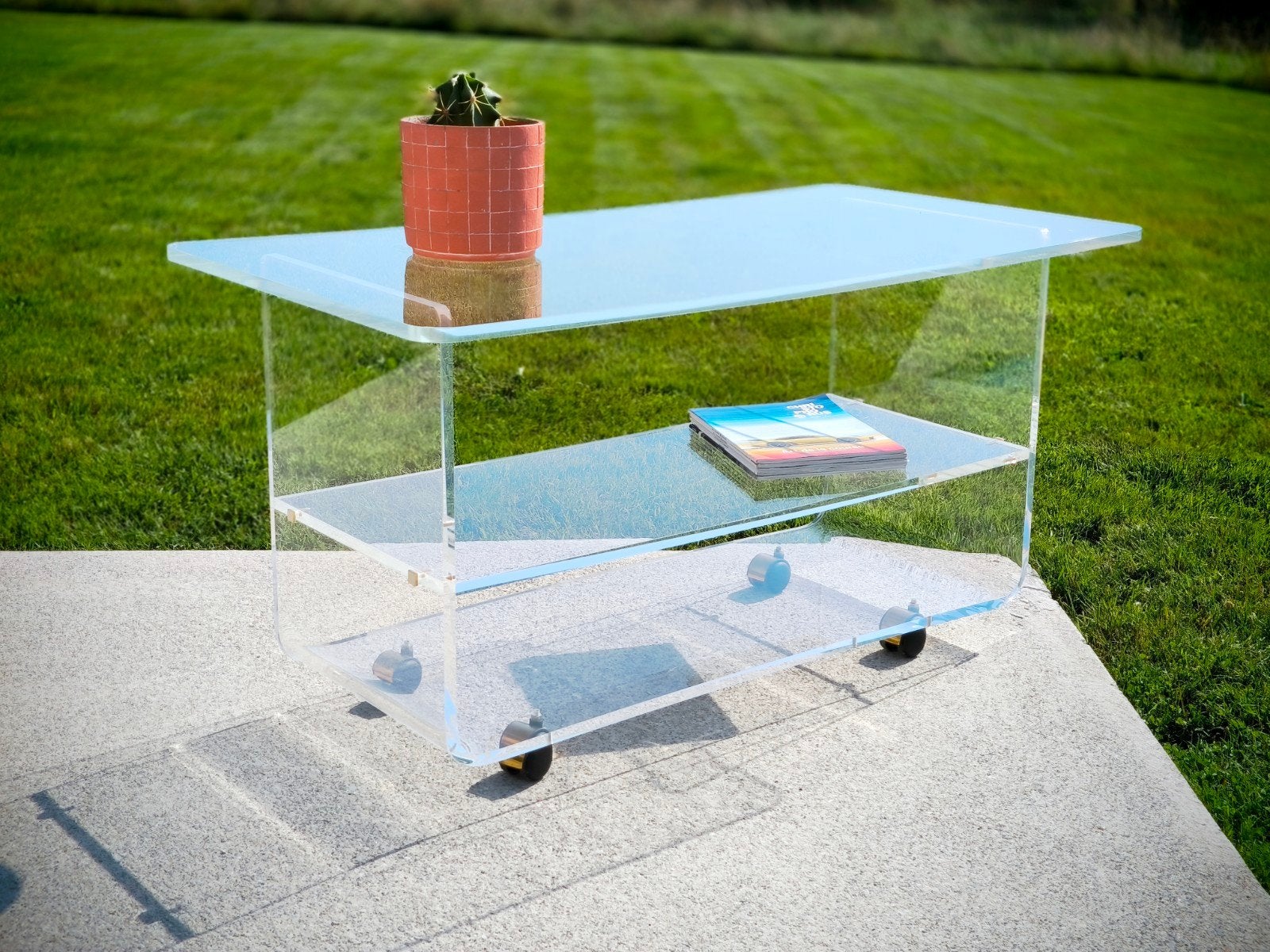 David Lange salontafel voor „Les Invisables du Marais”, Huis en Inrichting, Tafels | Bijzettafels, Gebruikt, Rechthoekig, 45 tot 60 cm
