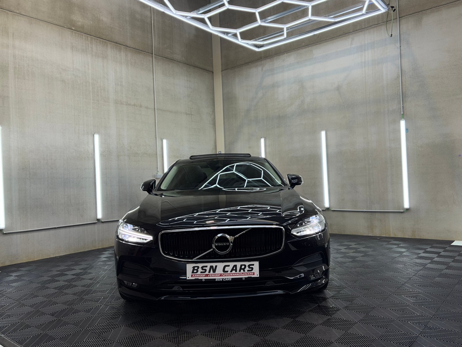 VOLVO S90/OPENDAK/1EIGENAAR/LEER/MEMORY/PDC/GARANTIE, Auto's, Zwart, Leder, Berline, Volvo Selekt