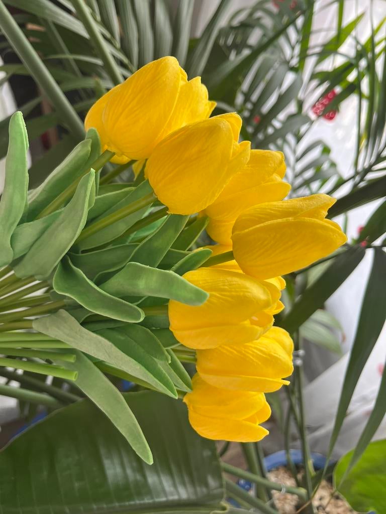 10 tulipes artificielles jaunes, Enlèvement ou Envoi