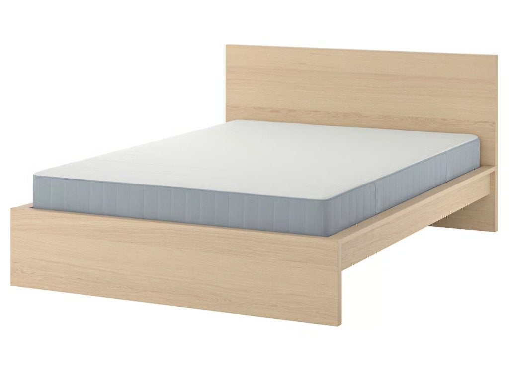 2-persoonsbed 140x200 Ikea MALM met matras, Brun, Enlèvement, 200 cm, Bois