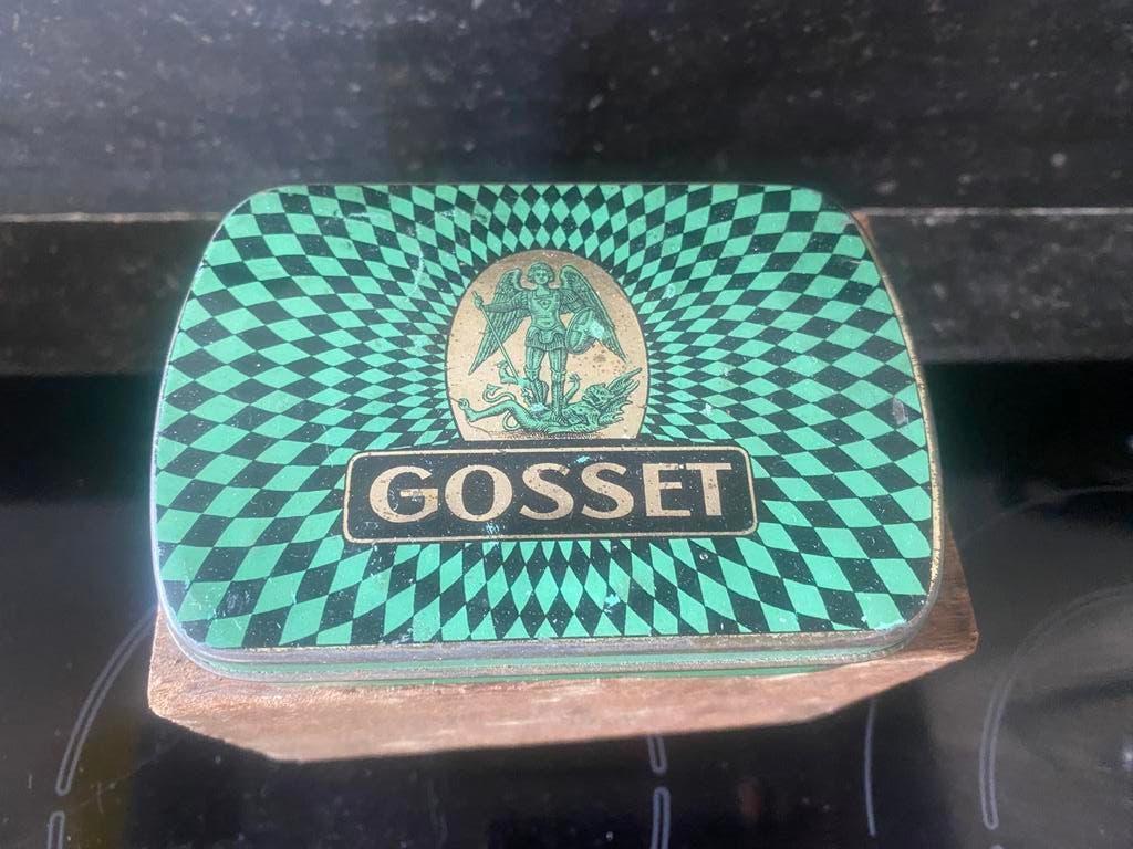 St-Michel GOSSET bruxelles blikken tabaksdoosje, Ophalen of Verzenden, Gebruikt, Overige typen