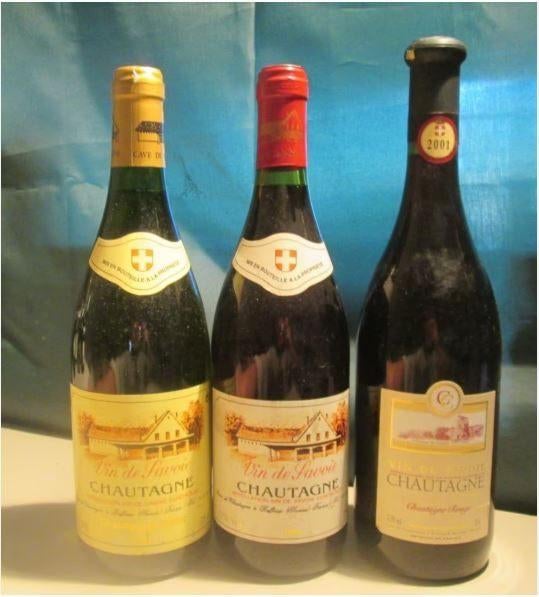 3x Vin de Savoie - Chautagne - 1994-2001, Collections, Vins, Enlèvement ou Envoi, Pleine, Comme neuf, France