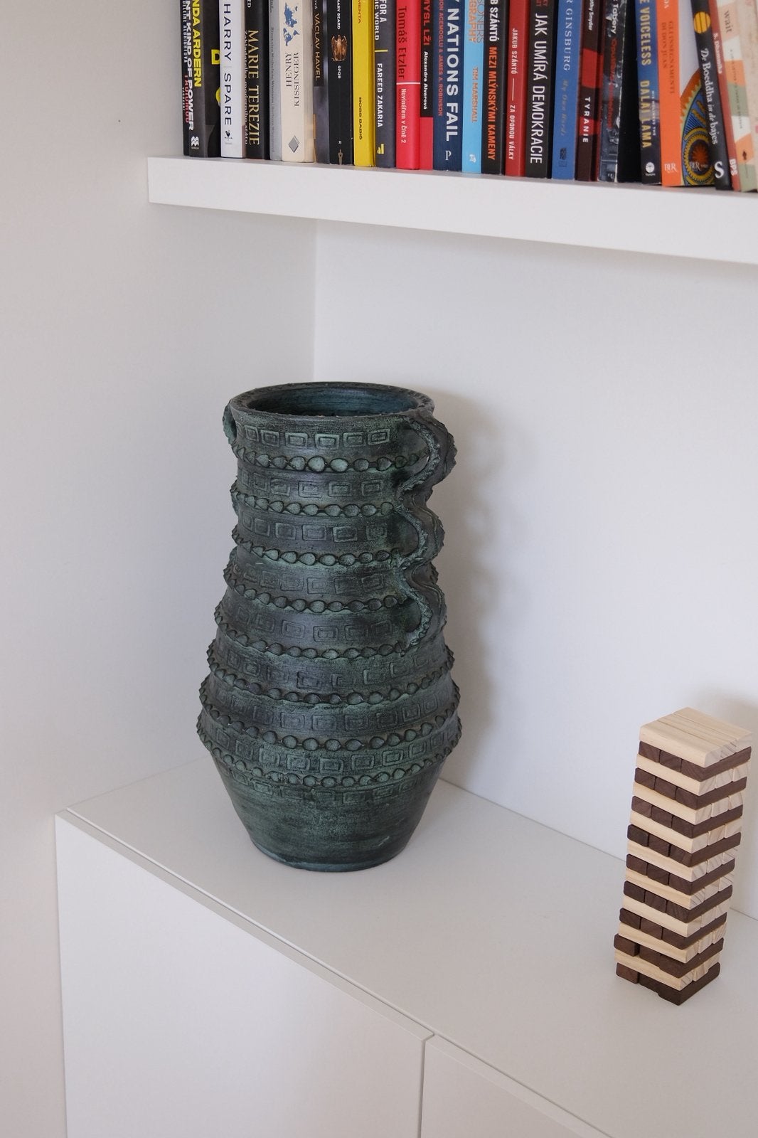 Vintage groene vaas XL, 1970s design, Huis en Inrichting, Woonaccessoires | Vazen, Ophalen, Zo goed als nieuw, Groen, 52 cm