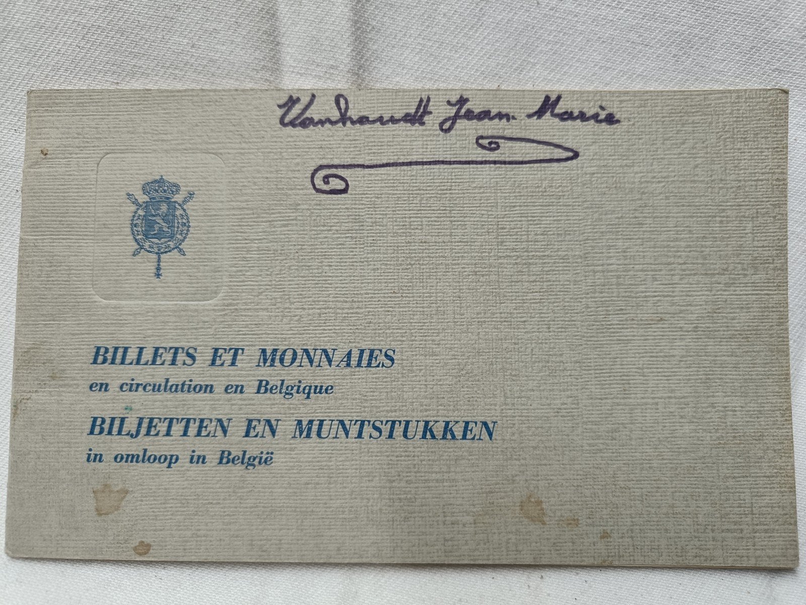 Boekje van biljetten en muntstukken in omloop België op 2 ja, Livres, Catalogues & Dépliants, Enlèvement