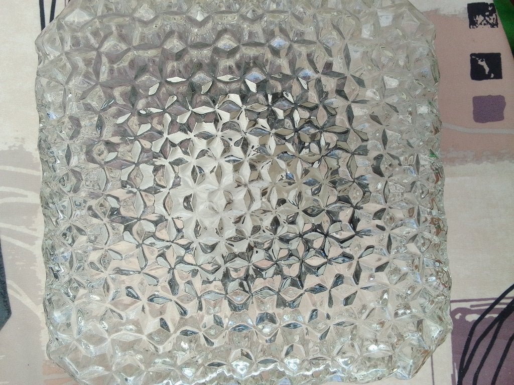 Vintage plafondlamp, Ophalen of Verzenden, Gebruikt, Glas