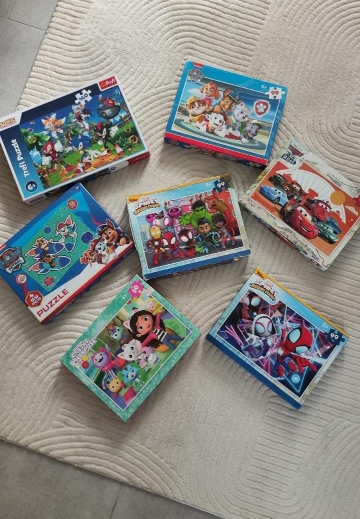 Paw Patrol, Spidey en Sonic Kinder Puzzels 50,99,160 delig, Kinderen en Baby's, Speelgoed | Kinderpuzzels, Ophalen