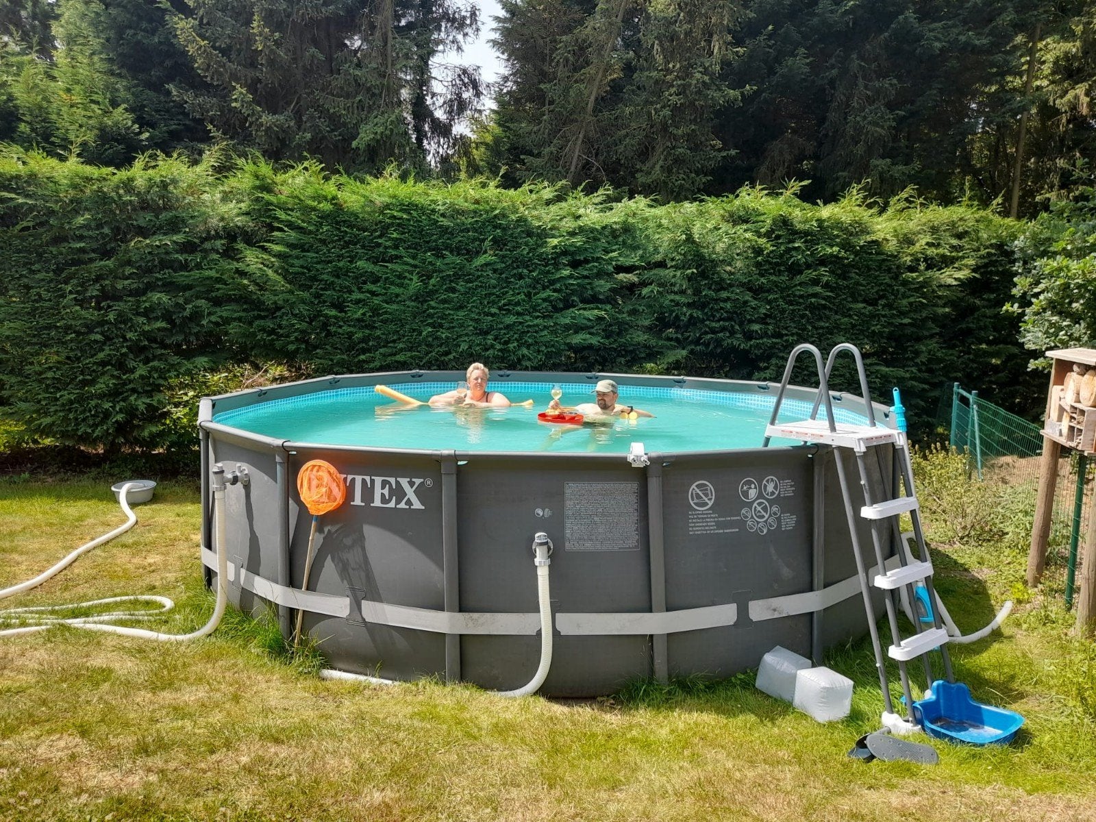 Intex zwembad met pomp en zandfilter, Jardin & Terrasse, 300 cm ou plus, Rond, Enlèvement, Utilisé