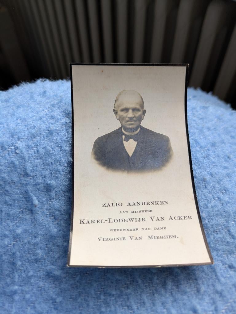 Dp Karel van Acker, Verzamelen, Bidprentjes en Rouwkaarten, Ophalen of Verzenden, Bidprentje