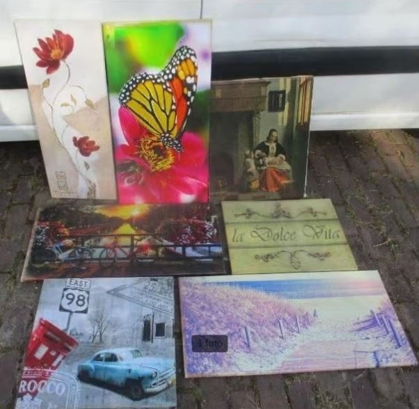 7 Mooie Kunstwerken op doek, Huis en Inrichting, Ophalen of Verzenden, Zo goed als nieuw, Overige typen, Oorspronkelijke maker