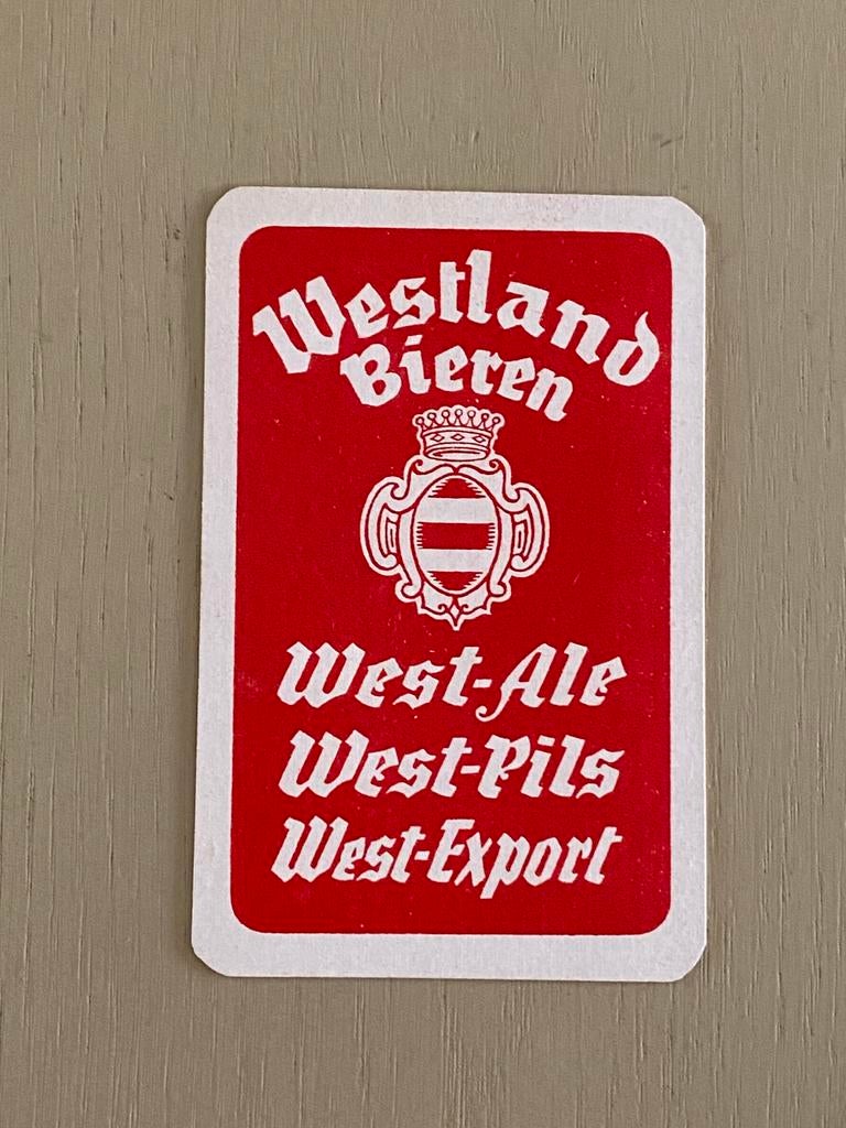 Oude speelkaart Westland Bieren brouwerij VAN EECKE te WATOU, Ophalen of Verzenden, Zo goed als nieuw, Speelkaart(en)