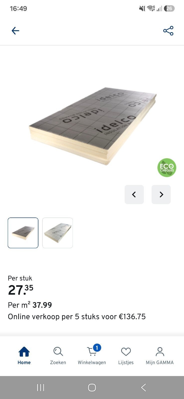 pirplaten 10cm.   21m², Doe-het-zelf en Bouw, Ophalen, Vloerisolatie, Nieuw, Hardschuim (Pir)