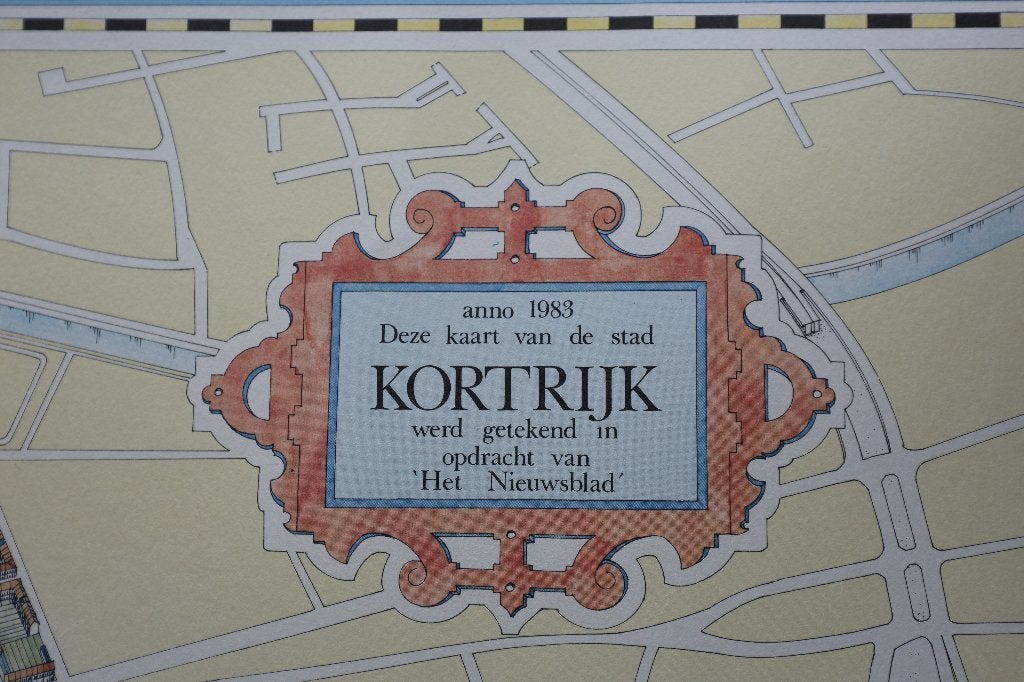 stadskaart KORTRIJK anno 1983, Taeymans, Ophalen of Verzenden, 1800 tot 2000, België