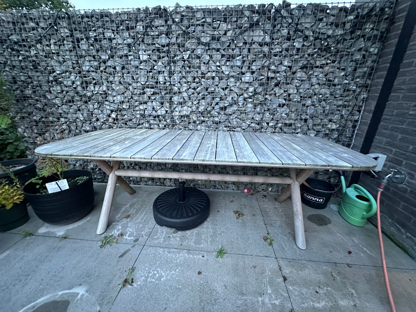 robuuste houten tuintafel, Tuin en Terras, Ophalen, Nieuw