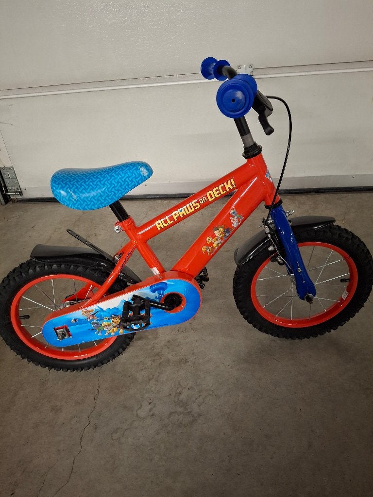 Jongensfiets 14 inch paw patrol, Fietsen en Brommers, Ophalen, Zo goed als nieuw, Terugtraprem, 14 inch of minder