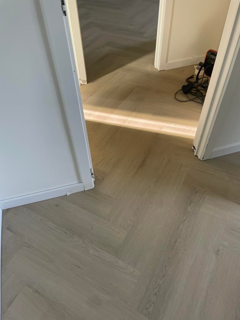 Visgraat pvc klick, Huis en Inrichting, Stoffering | Vloerbedekking, Nieuw, Laminaat, Beige, 75 m² of meer, Ophalen