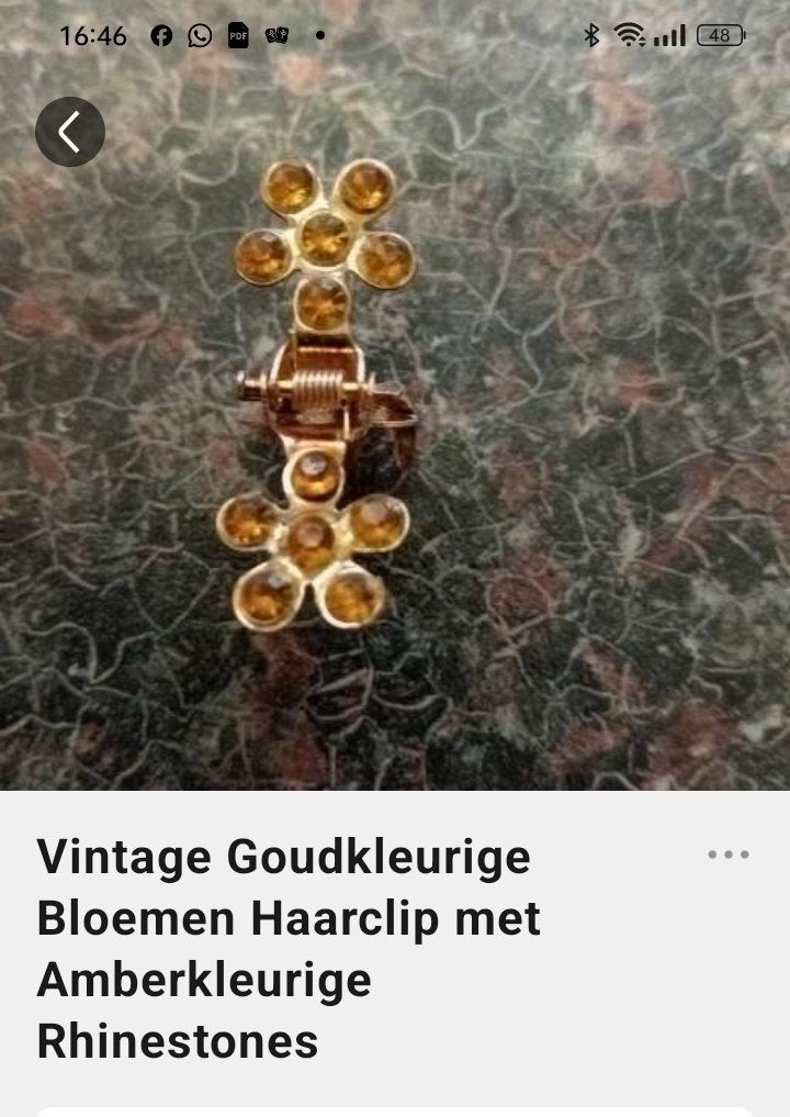 goudkleurige bloemen haarclip, Bijoux, Sacs & Beauté, Boucles d'oreilles, Enlèvement ou Envoi, Or