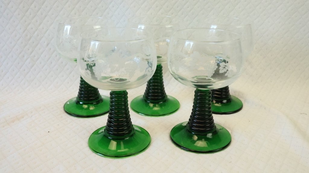 Vintage Roemer 5 wijnglazen, Verzamelen, Ophalen of Verzenden, Gebruikt, Overige typen