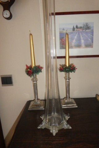 mooie,ranke, hoge, antieke glazen vaas, Antiek en Kunst, Ophalen