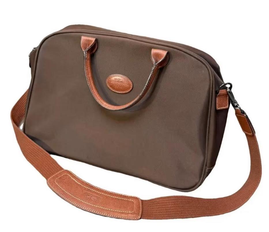 LONGCHAMP TRAVEL BAG - marron, nylon et cuir vachette., Bijoux, Sacs & Beauté, Sacs | Sacs à bandoulière, Utilisé, Brun, Cuir
