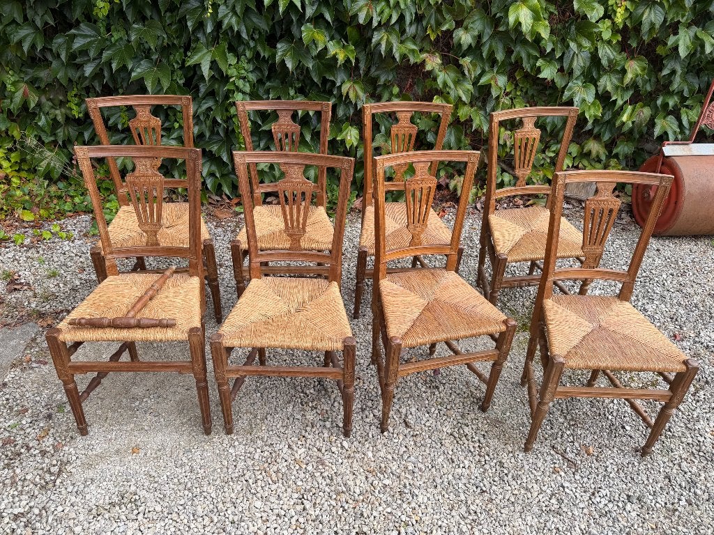 Ensemble de 8 chaises anciennes chene, Antiquités & Art, Enlèvement